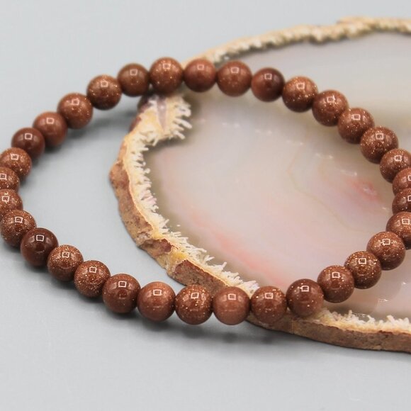 Jewelry - Jewelry bracelet gold sandstone natural stone bead beaded stretch brand new